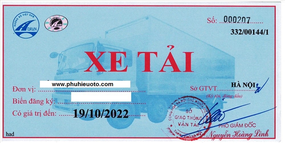 Làm phù hiệu xe tải tại Gia Lai