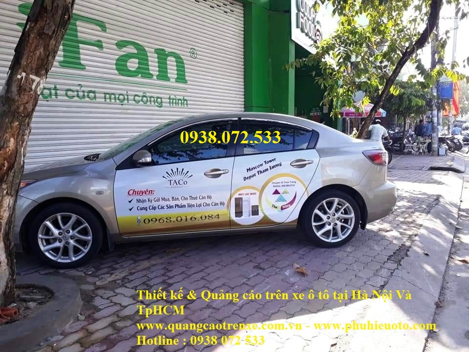 thiết kế quảng cáo trên xe ô tô tại Hà Nội
