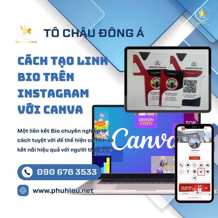 Cách tạo link bio trên Instagram với canva