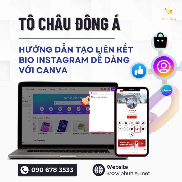 Hướng Dẫn Tạo Liên Kết Bio Instagram với Canva cực đơn giản