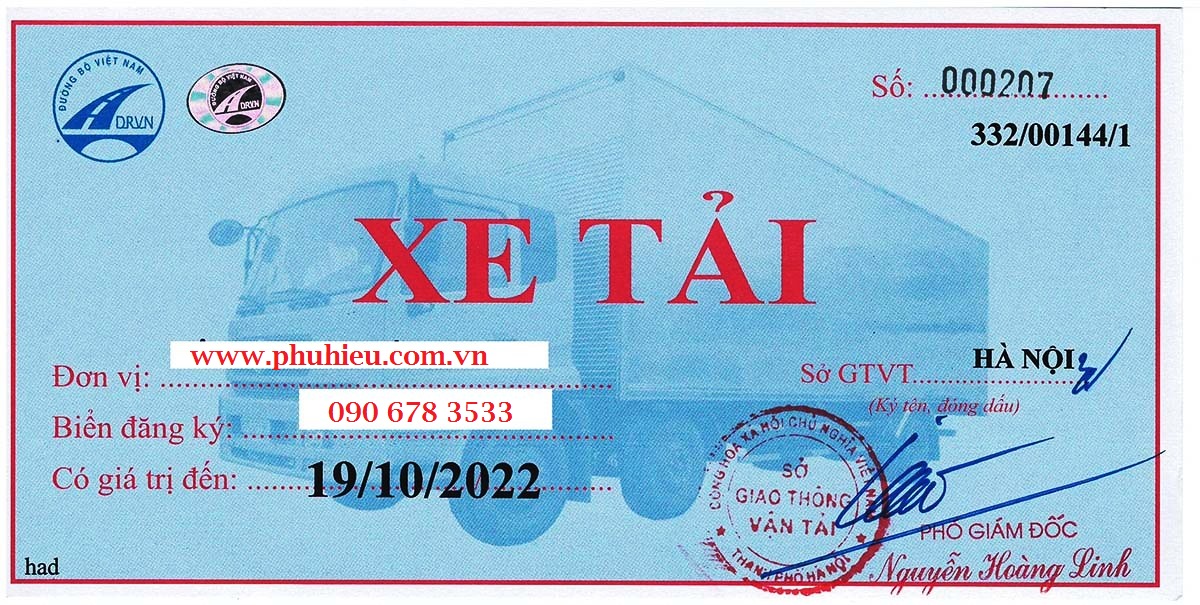 Htx Cấp Phù Hiệu xe tải tại Đăk Lak Chỉ 3 ngày