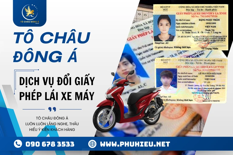 Dịch vụ đổi giấy phép lái xe máy tại Long An