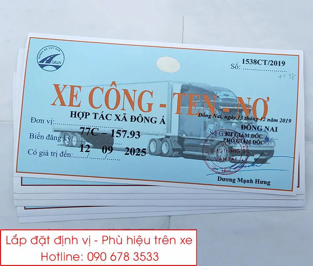 Dịch vụ làm phù hiệu xe công ten nơ tại phú yên