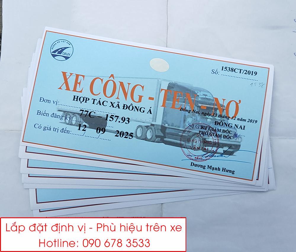 dịch vụ làm phù hiệu xe công ten nơ uy tín chỉ 03 ngày