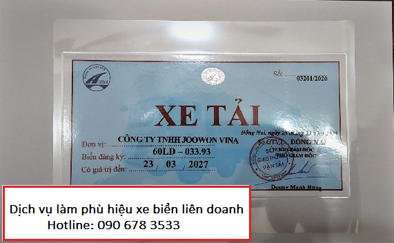 PHÙ HIỆU XE TẢI BIỂN LIÊN DOANH TẠI ĐỒNG NAI