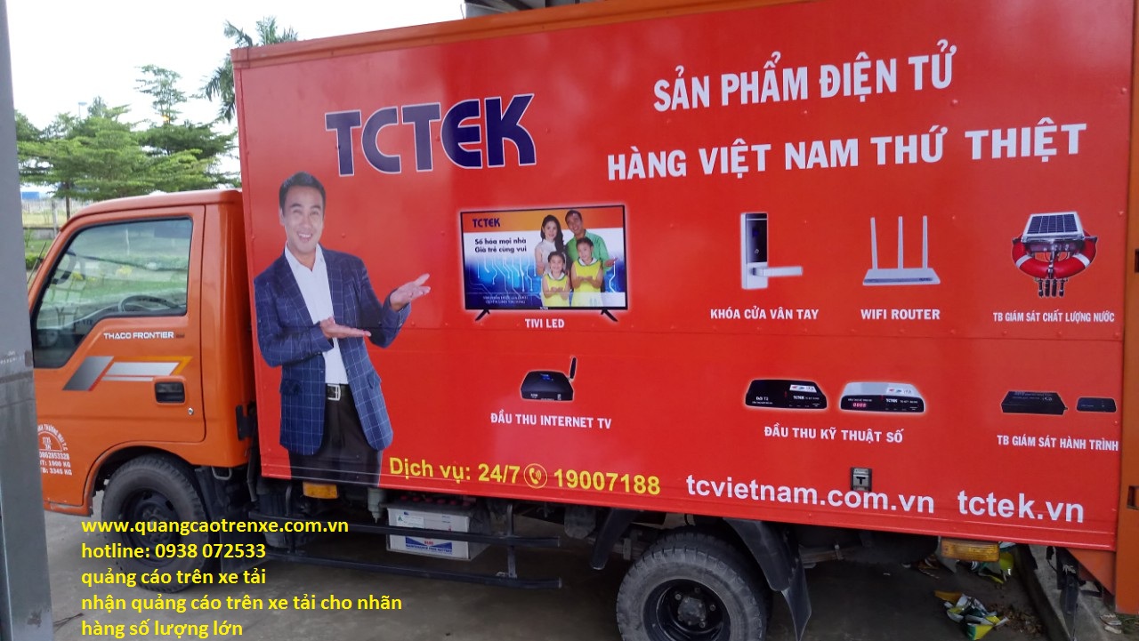 Thi Công dán quảng cáo trên xe tải hcm
